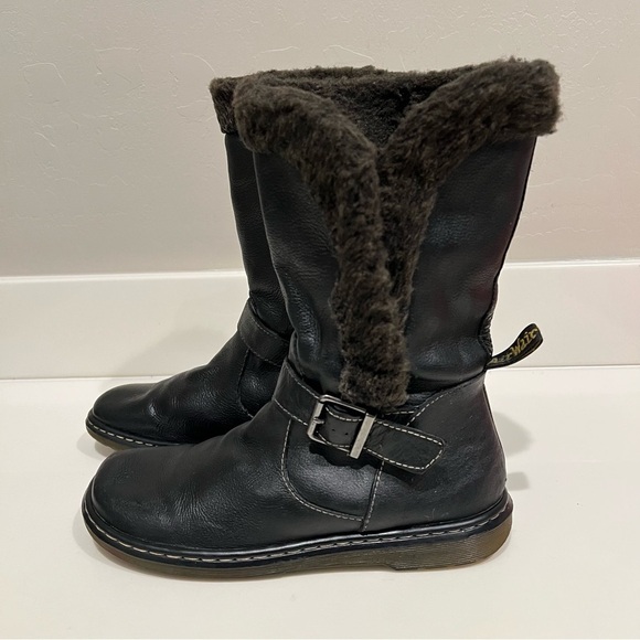 Dr. Martens Brielle Broadway ankle Boots,black, faux fur lining unisex 8L/7M - Picture 11 of 16